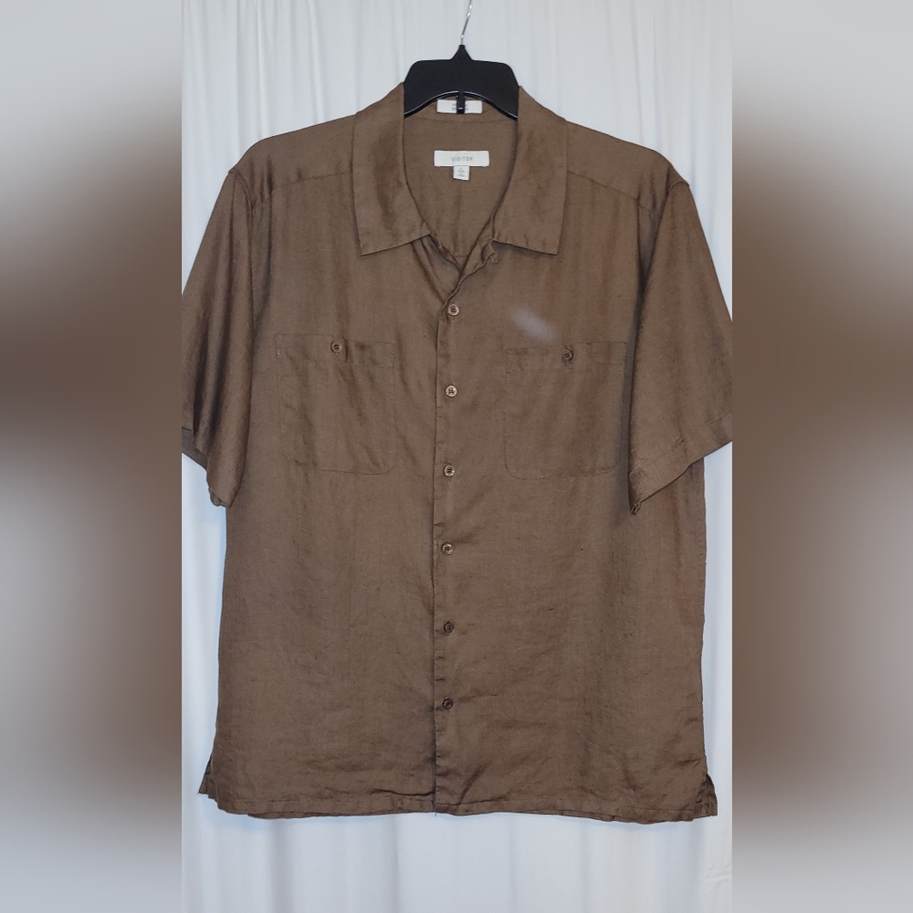 Vistor Linen Men's button-up shirt Lg
